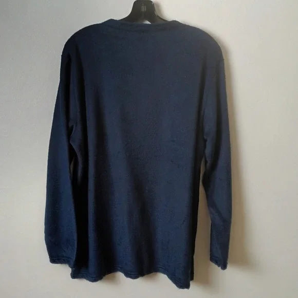 Harve Benard Womens Long Sleeve Sleepwear Top Size 1X/XL Soft Fuzzy Navy NWOT - Picture 2 of 14
